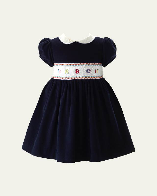 Girl's ABC Smocked Dress, Size 2-10